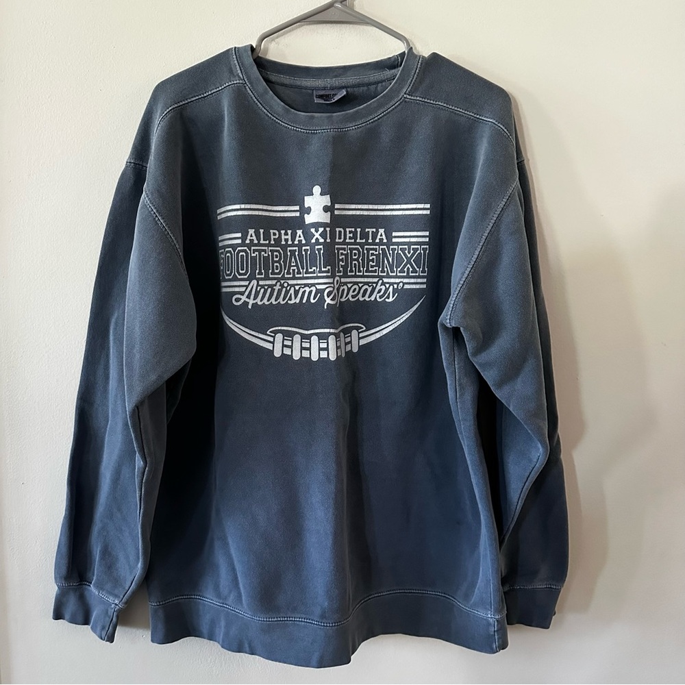 Comfort colors blue graphic crewneck sweatshirt (X4)